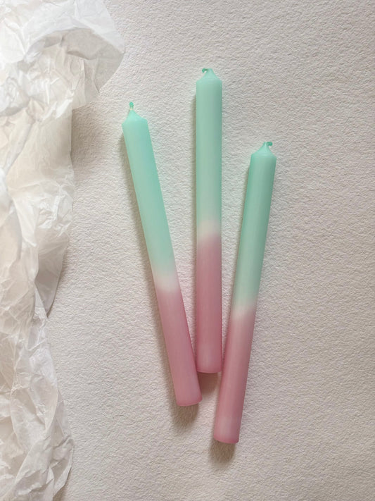 Dip-Dye Tafelkerze Rose-Mint
