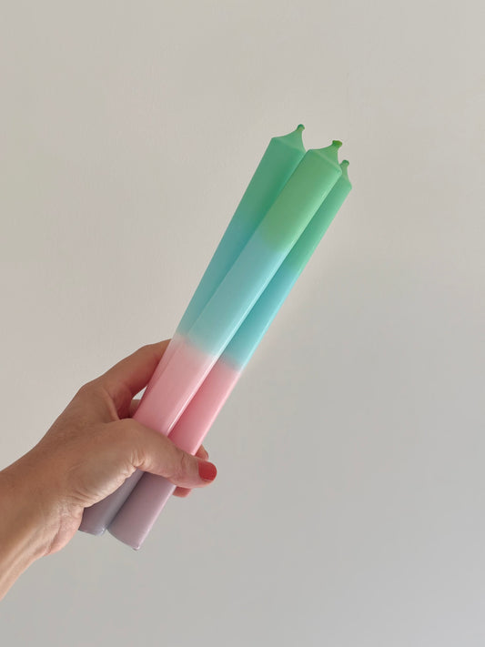 Dip-Dye Tafelkerze Aquarell