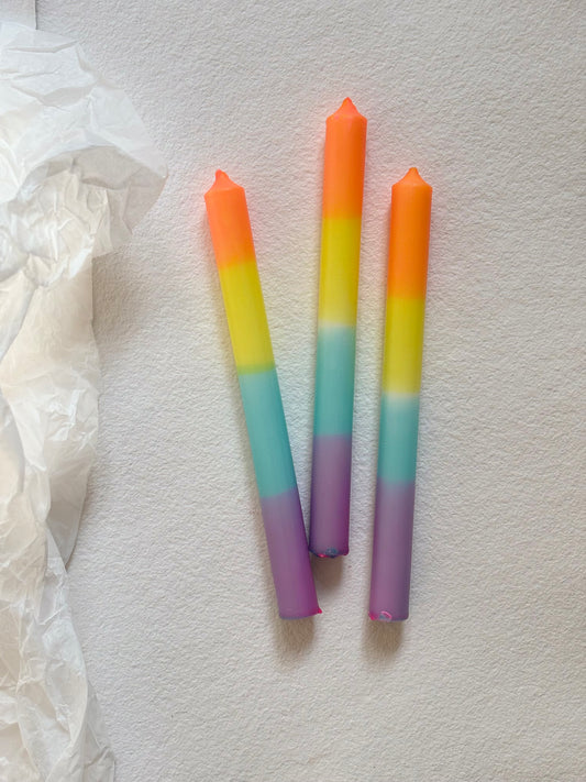 Dip-Dye Tafelkerze Rainbow
