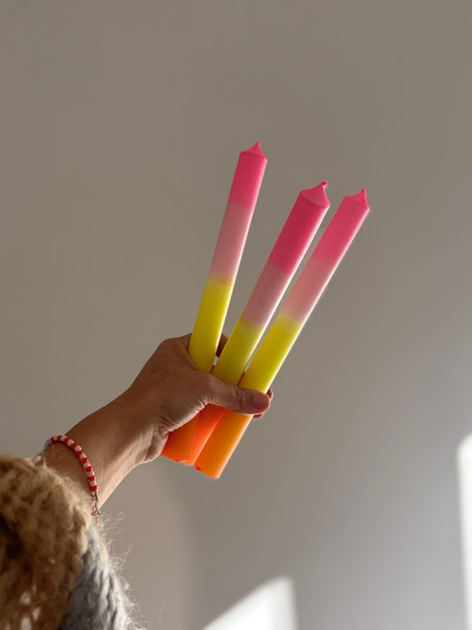 Dip-Dye Tafelkerze sunrise