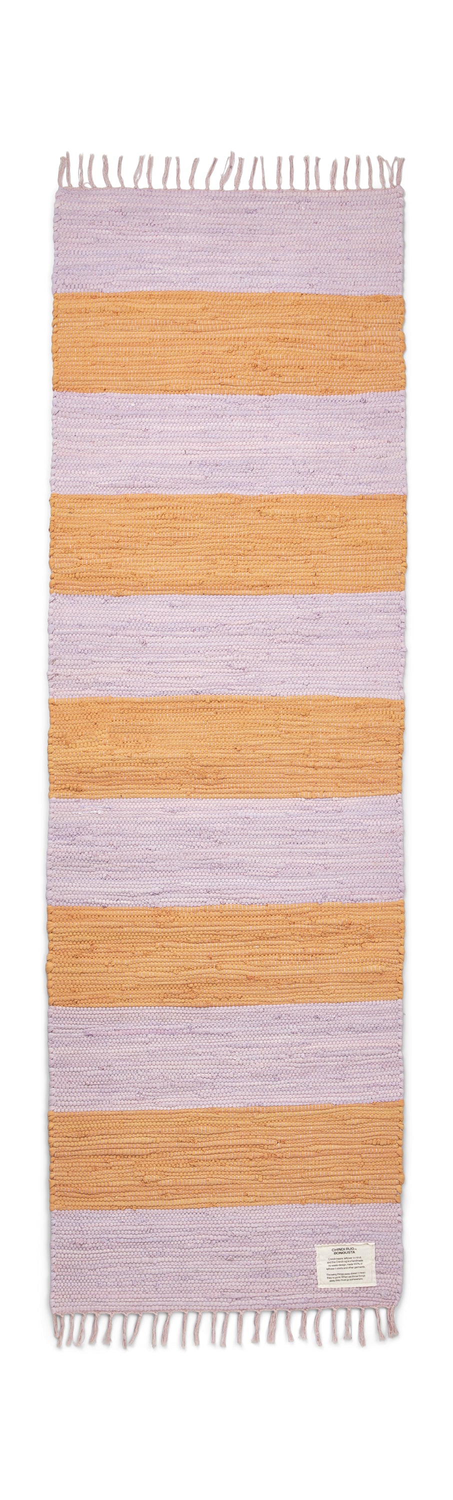 Chindi-Teppich, lila und goldfarben - 60 x 200 cm