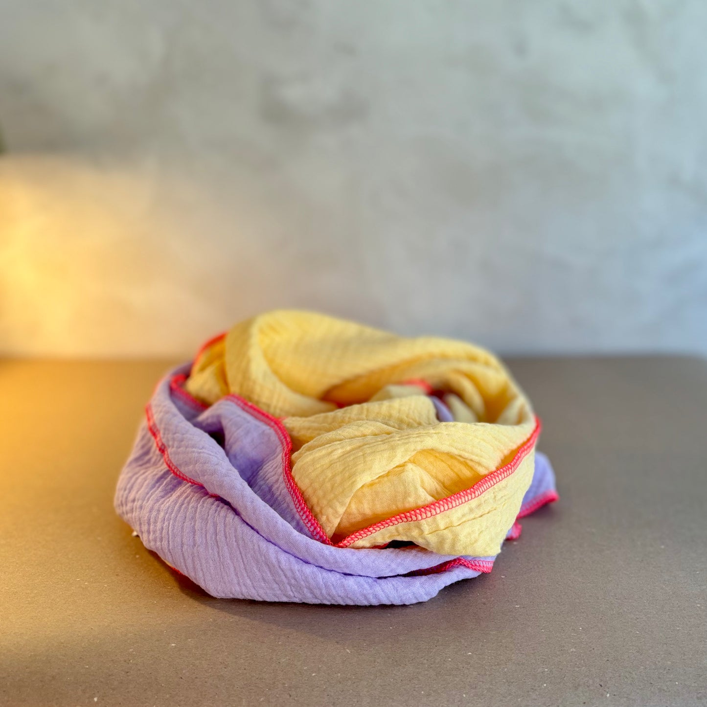 Musselintuch klein • Flieder - softyellow