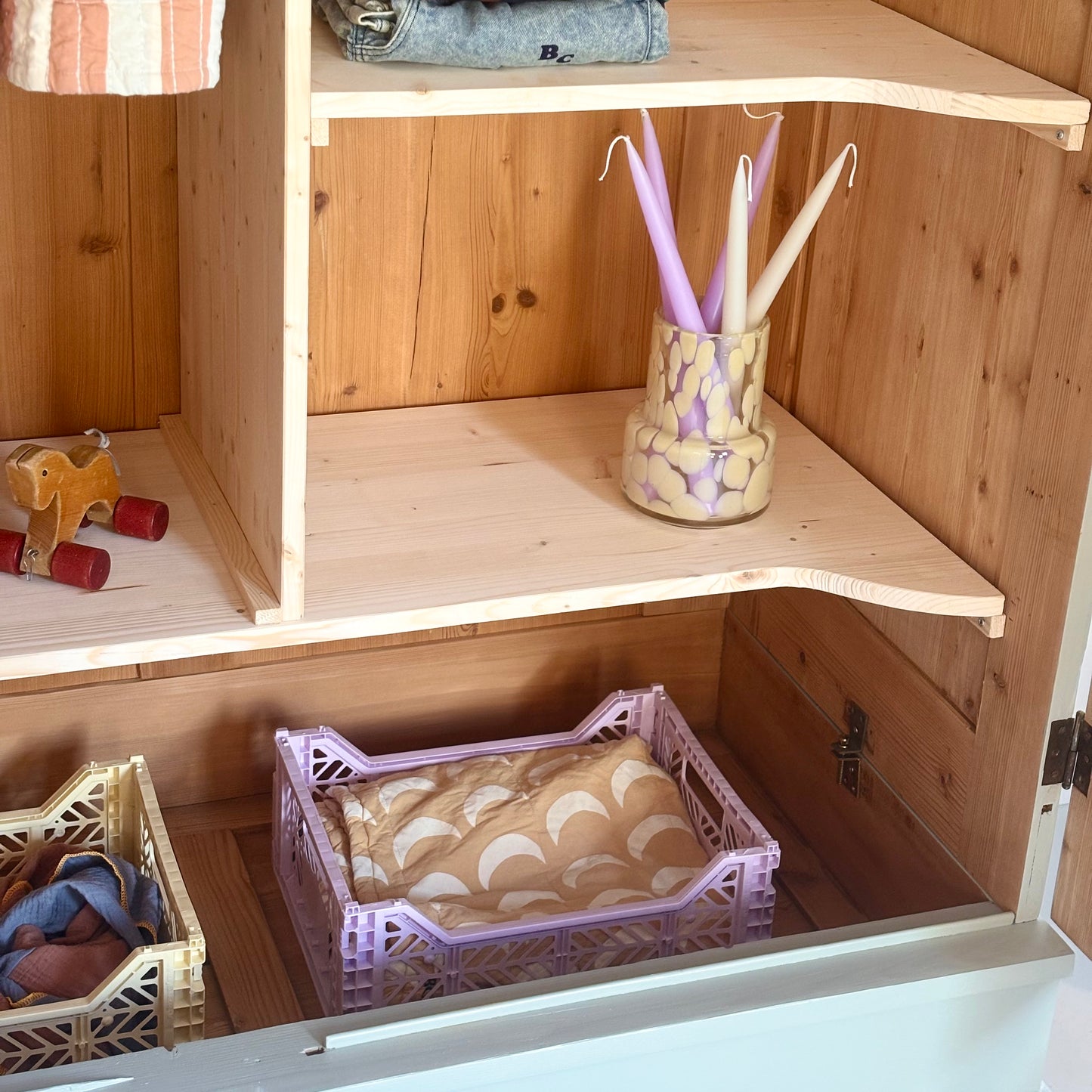 Vintage Steckschrank - graugrün