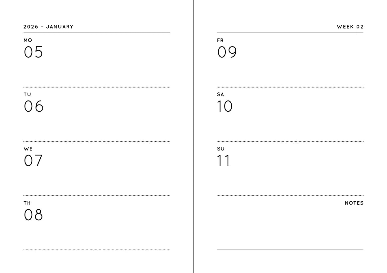 Pocket Kalender / Planner 2026 (DIN A6) EMERALD