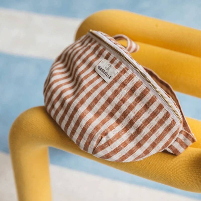 Vichy-Baumwollgürteltasche: Bordeaux
