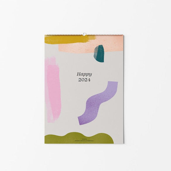 Familienkalender 2024 DIN A3, Recyclingpapier, verspieltes Design, Family Planer