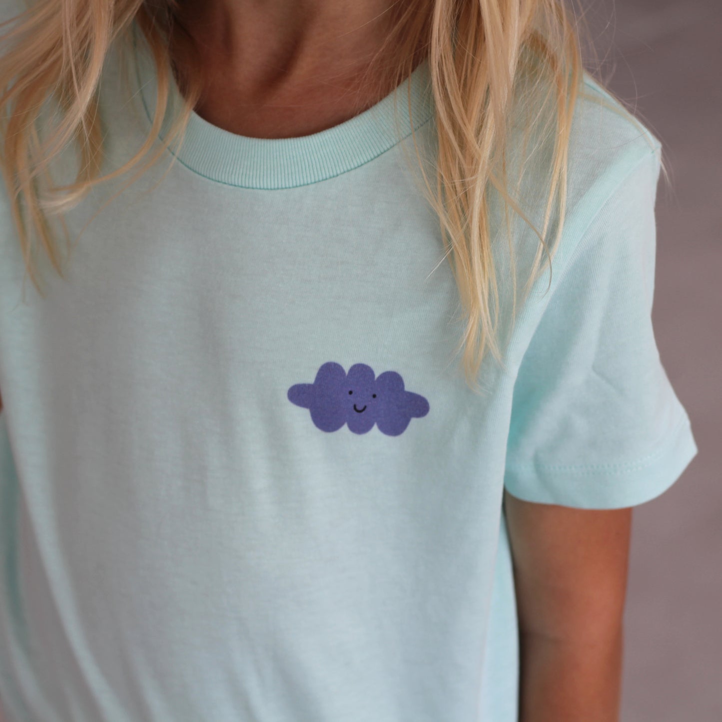 T-Shirt mit kleinem Wolken-Print AQUA