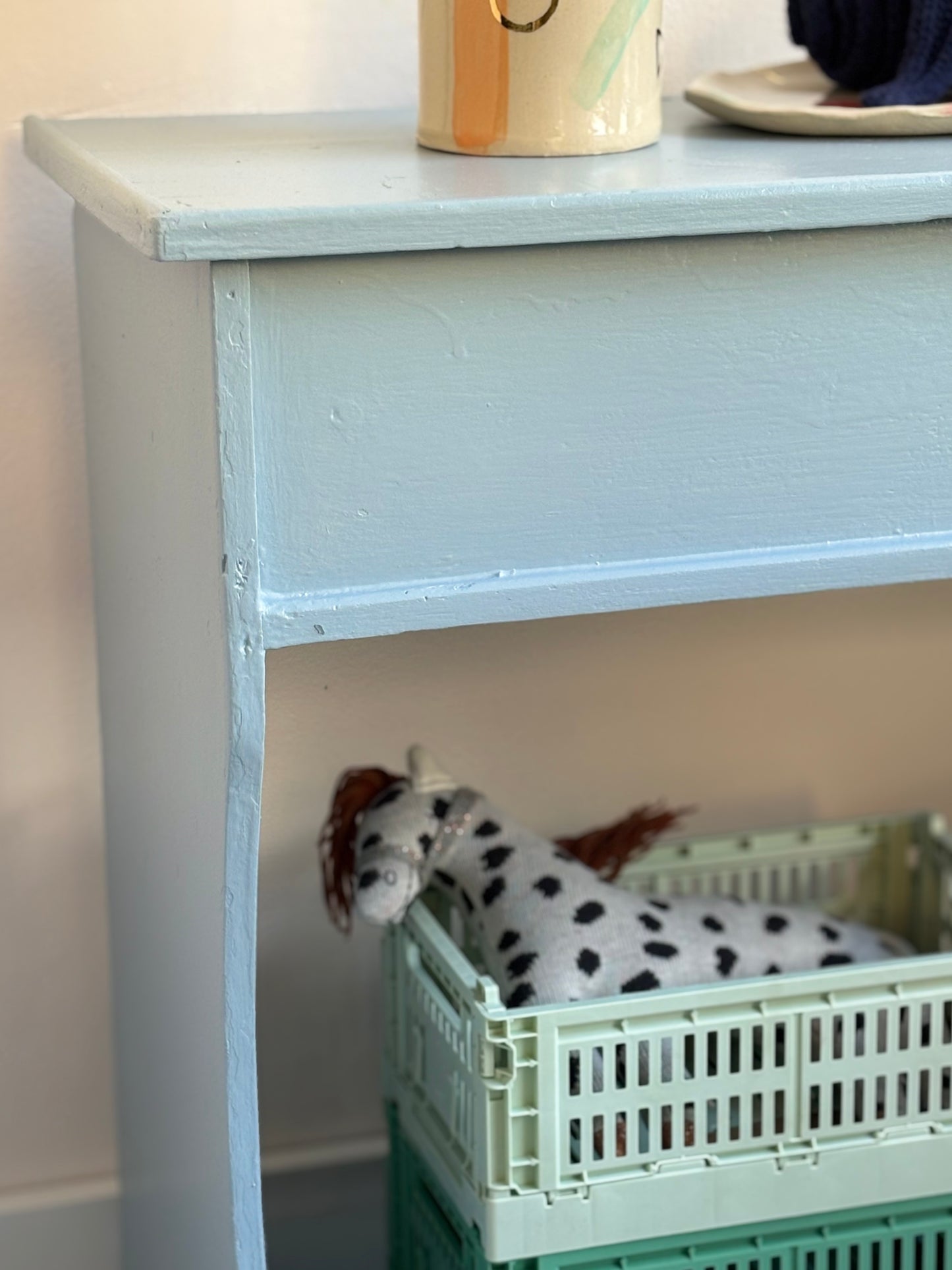 Vintage Bank mit Fach ~ Himmelblau