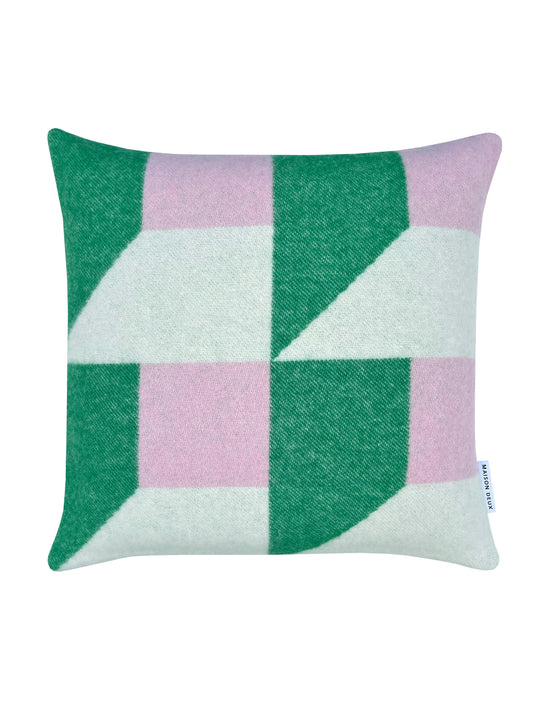 Kissenhülle Cubics Grasgrün Rosa - 50 x 50