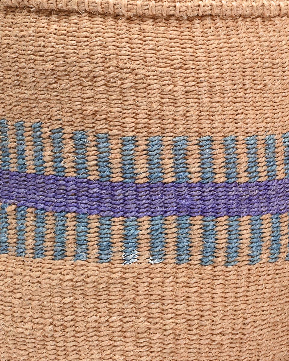 Geflochtener Aufbewahrungskorb mit lila-blauem Streifen Gr. L