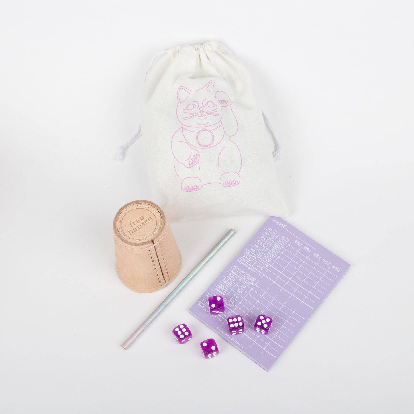 Würfelspiel LILA 5er Set