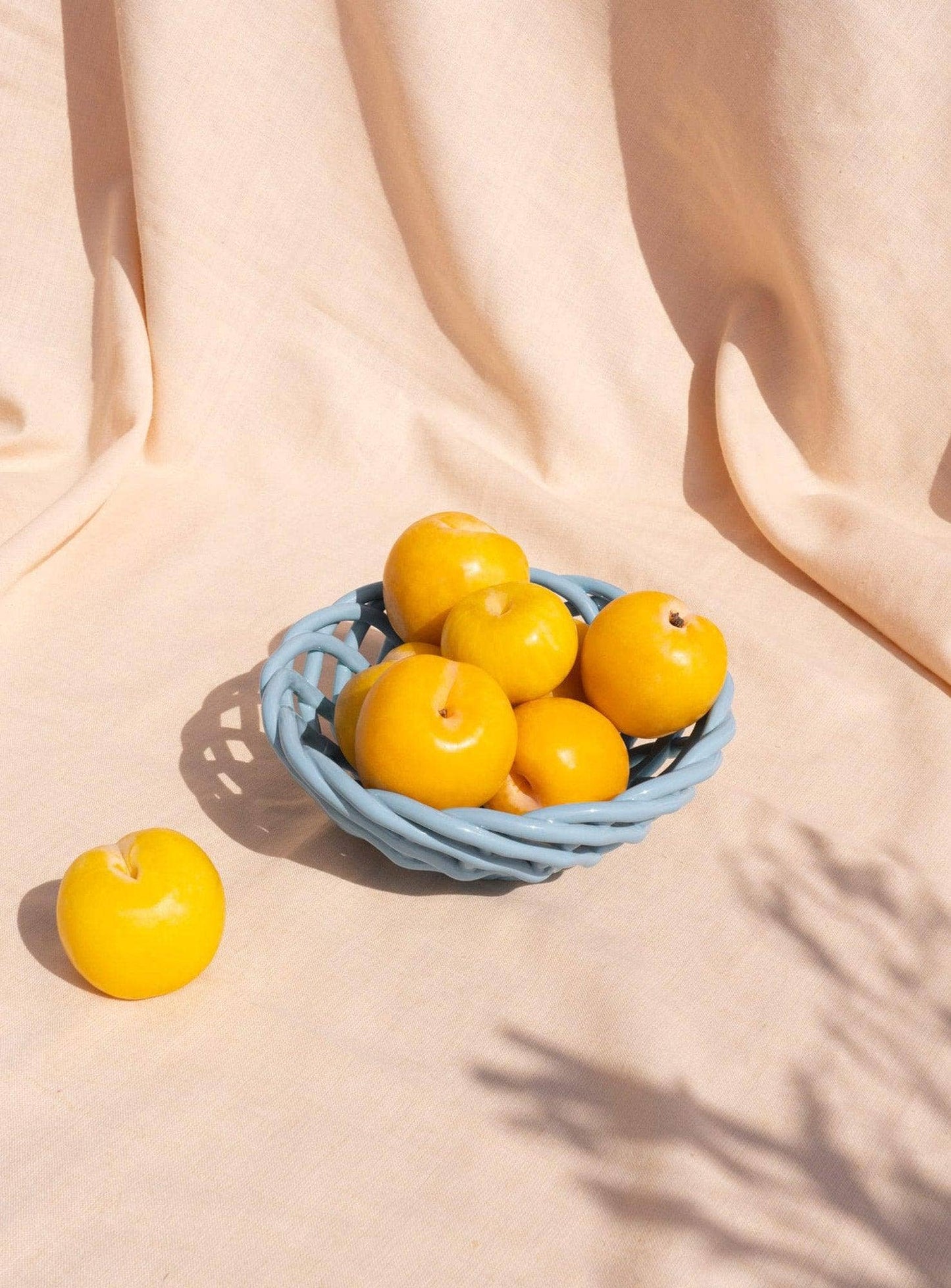 Sizilianischer Keramikkorb: Light Blue