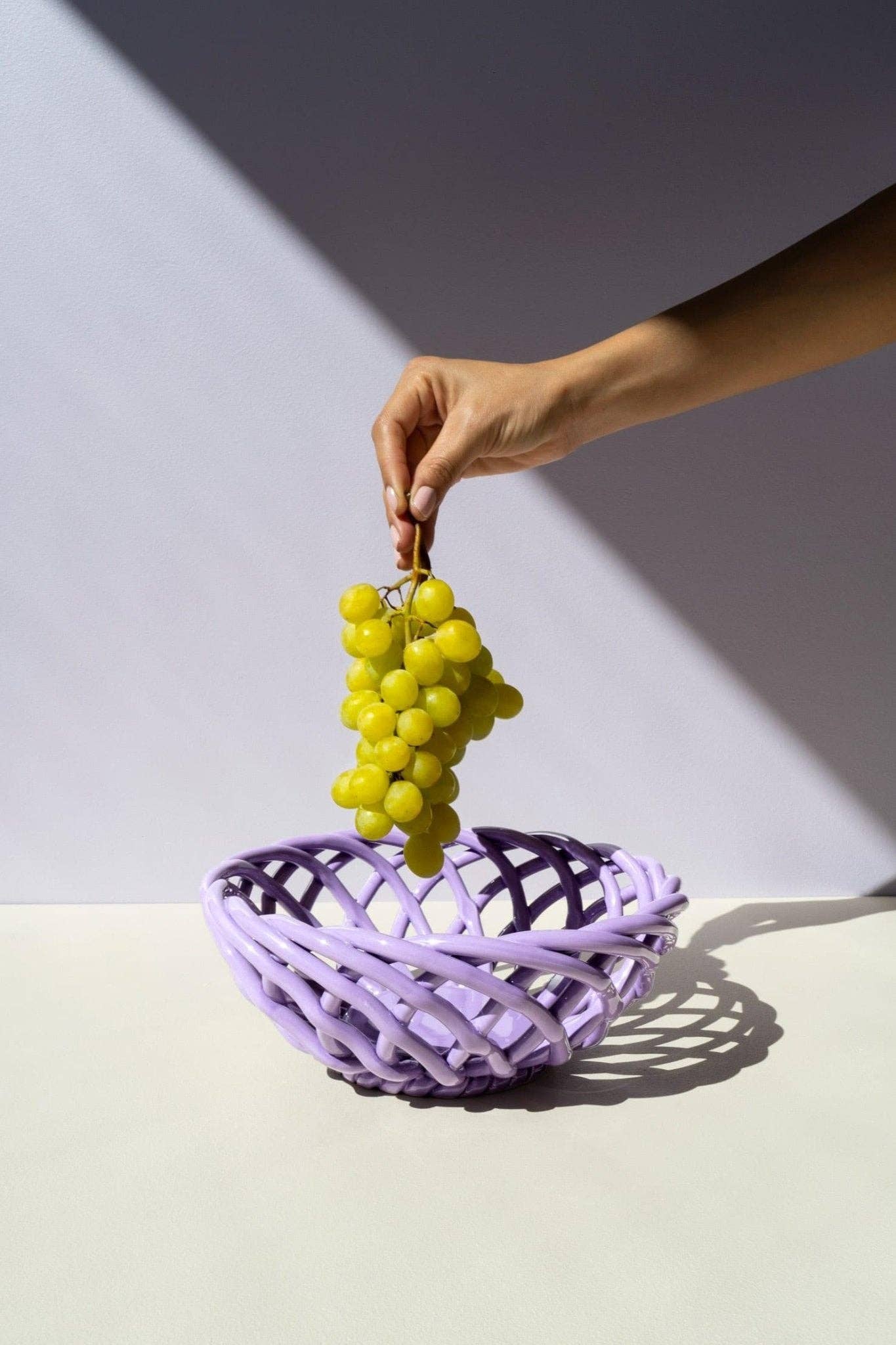 Sizilianischer Keramikkorb: Violett