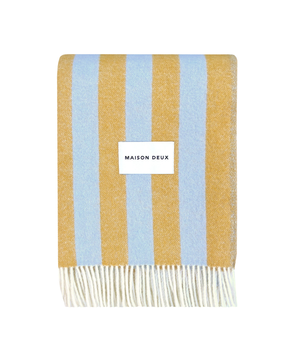Wolldecke "Candy Wrap" Blue/Honey