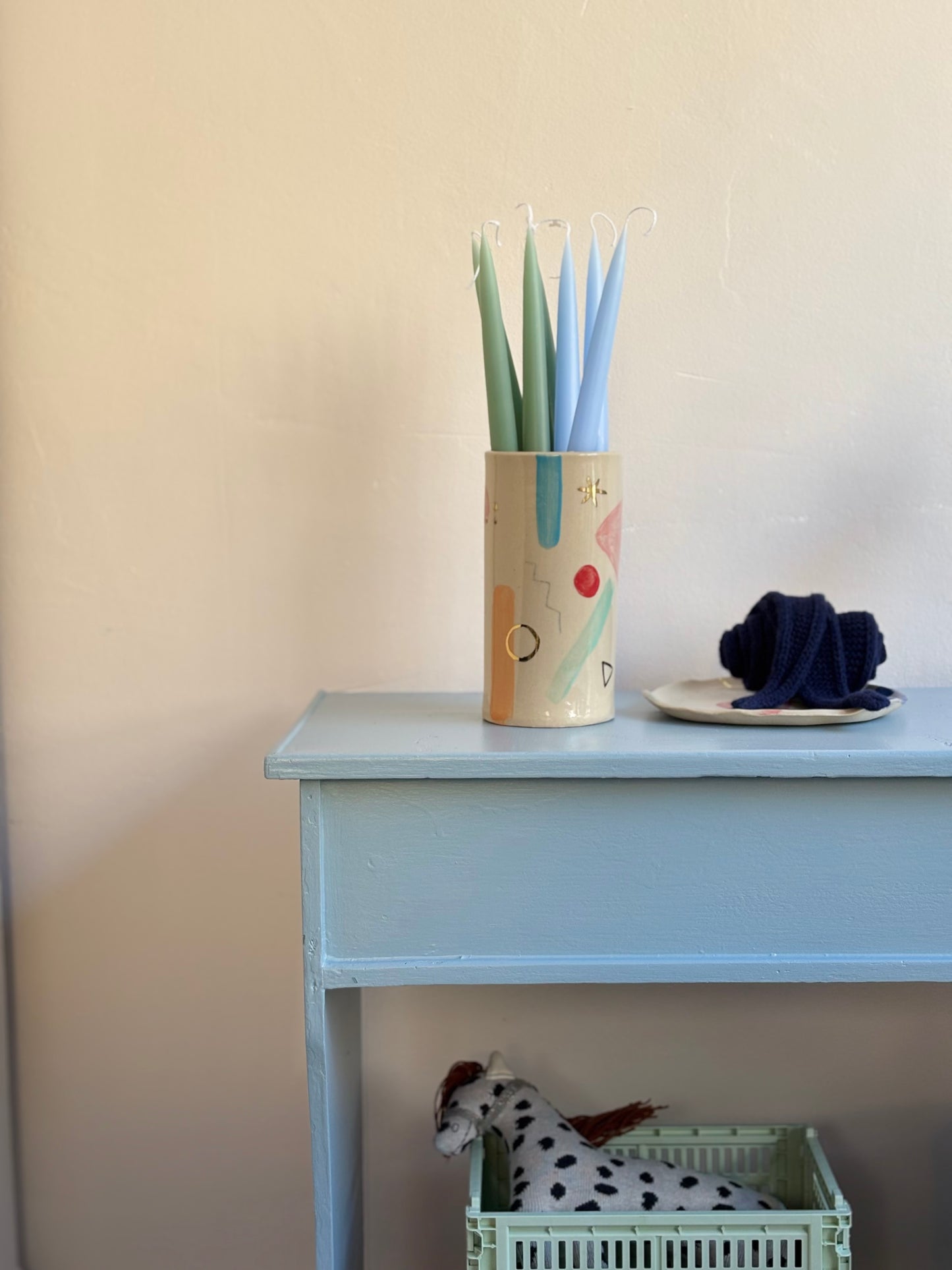 Vintage Bank mit Fach ~ Himmelblau