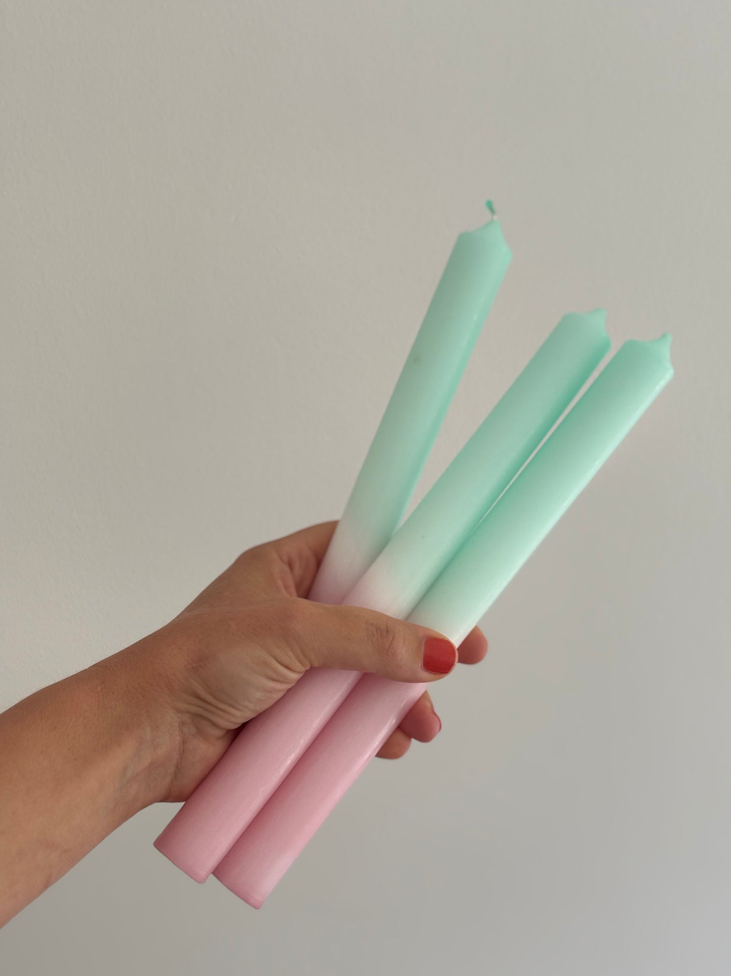 Dip-Dye Tafelkerze Rose-Mint