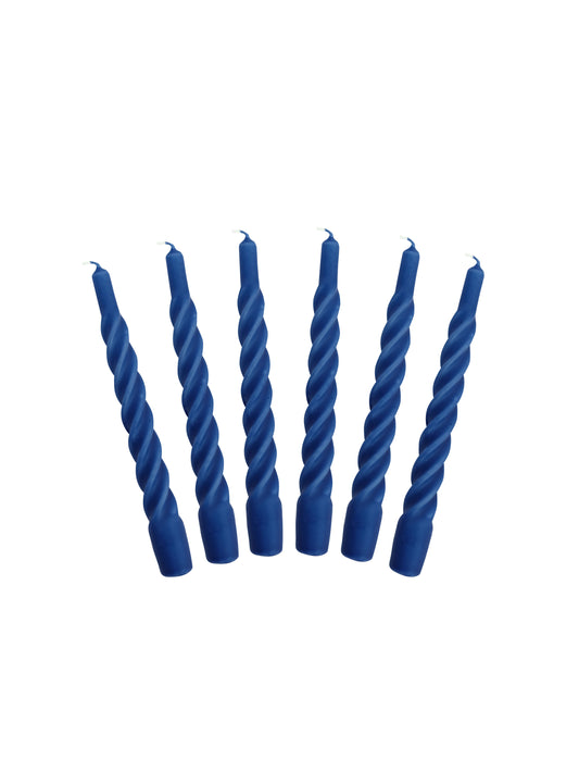Kerze Twist "Dark blue matt" 21 cm