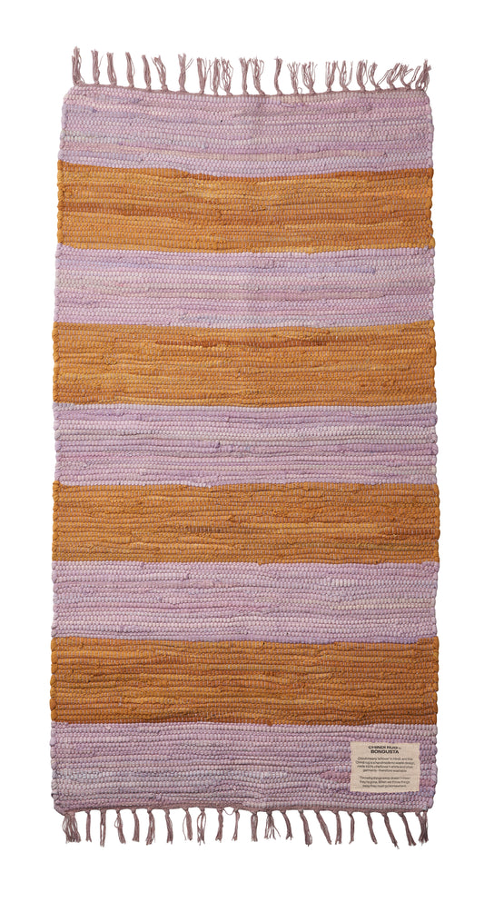 Chindi-Teppich, lila und goldfarben - 60 x 120 cm