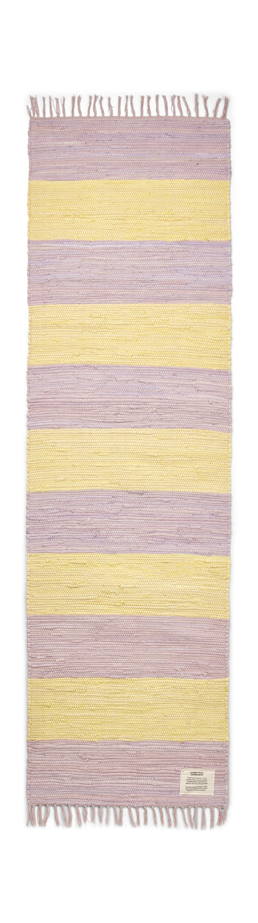 Chindi-Teppich, lila und neongelb - 60 x 200 cm