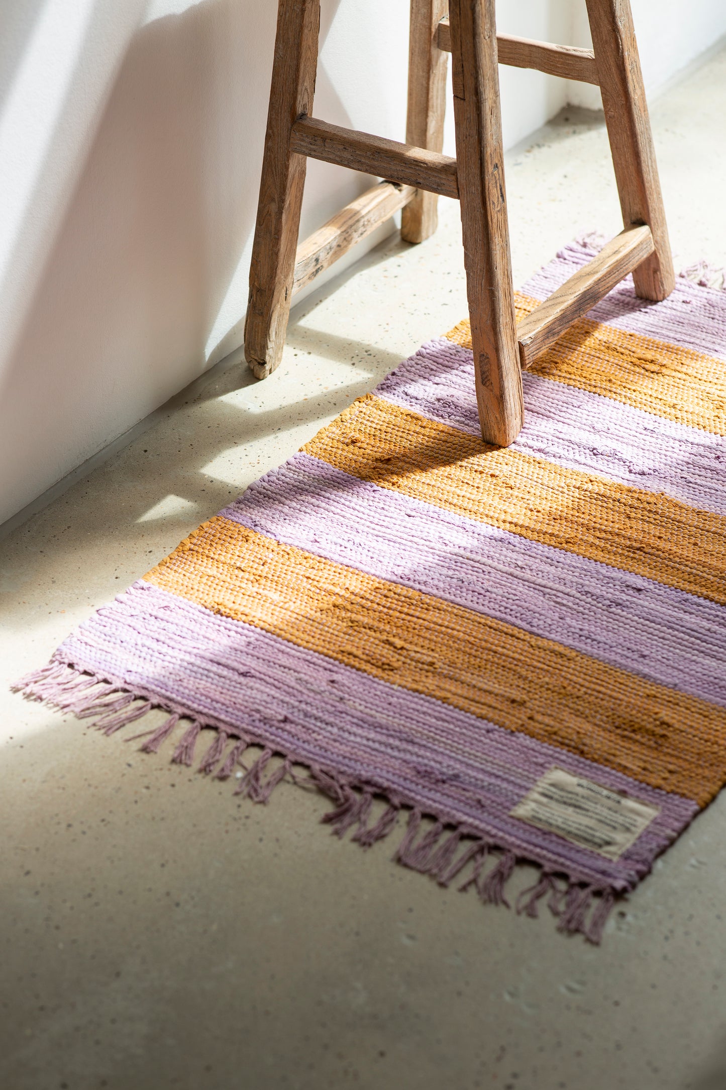 Chindi-Teppich, lila und goldfarben - 60 x 90 cm