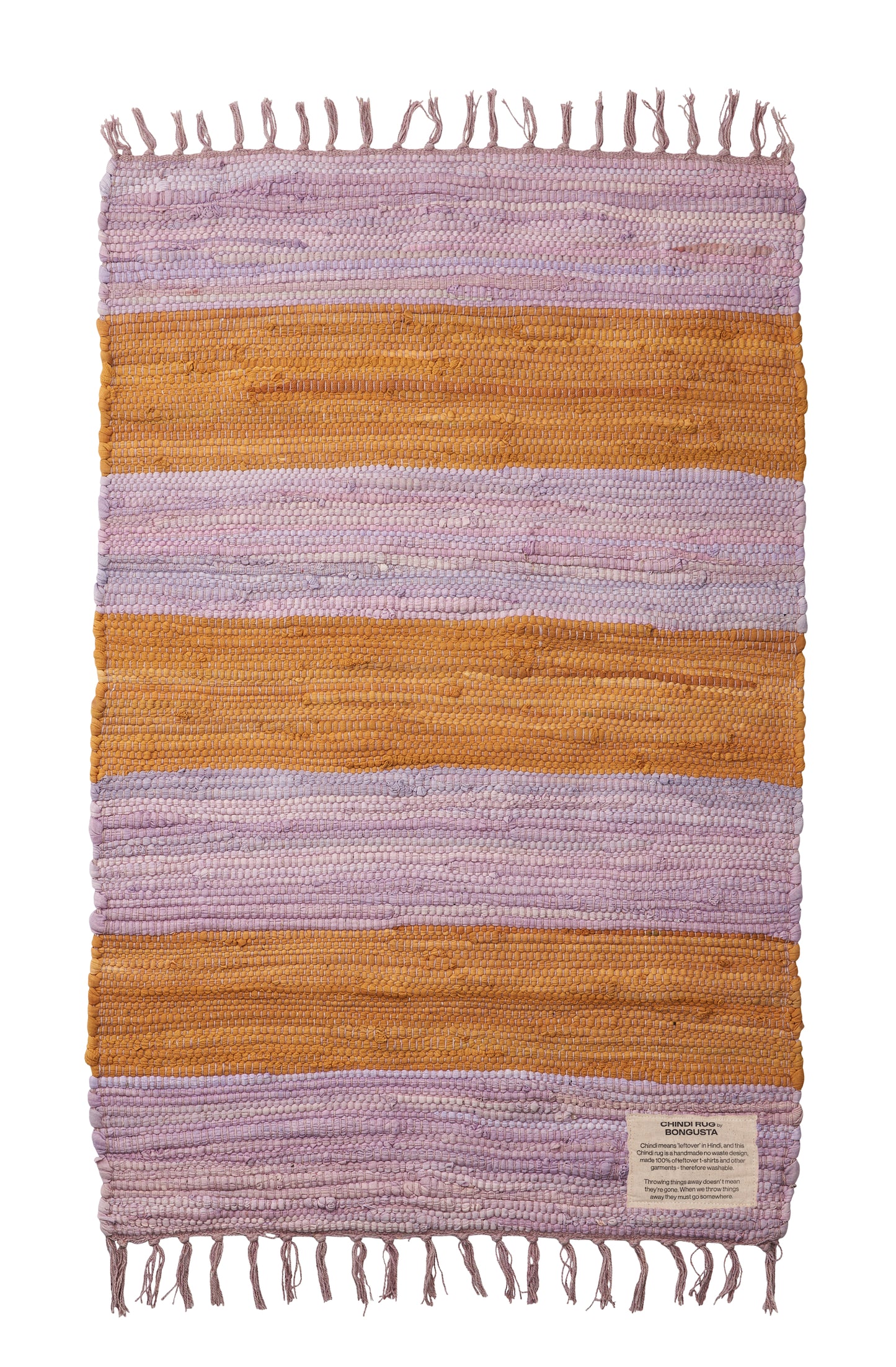 Chindi-Teppich, lila und goldfarben - 60 x 90 cm