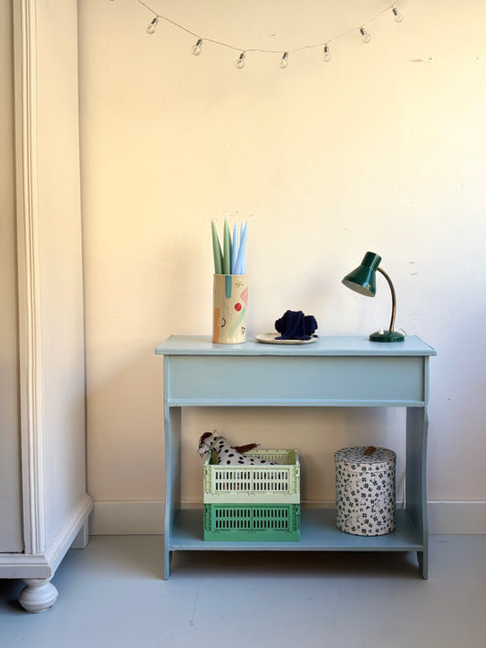 Vintage Bank mit Fach ~ Himmelblau