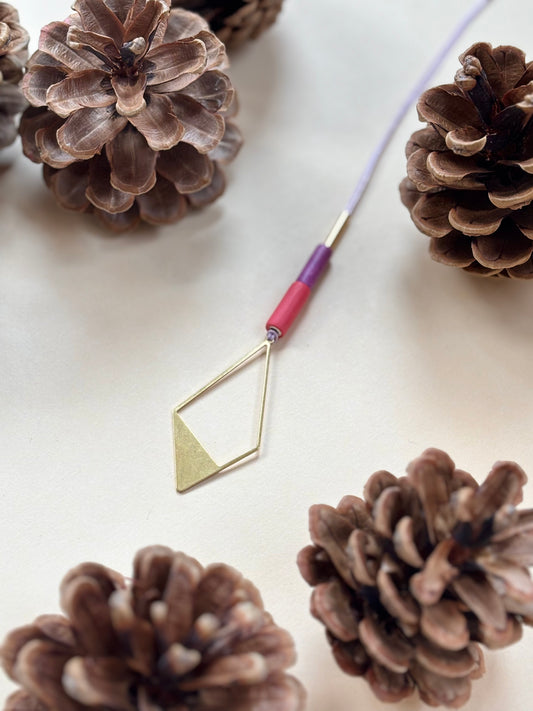 Anhänger ,Diamond‘ rot-lila-Gold