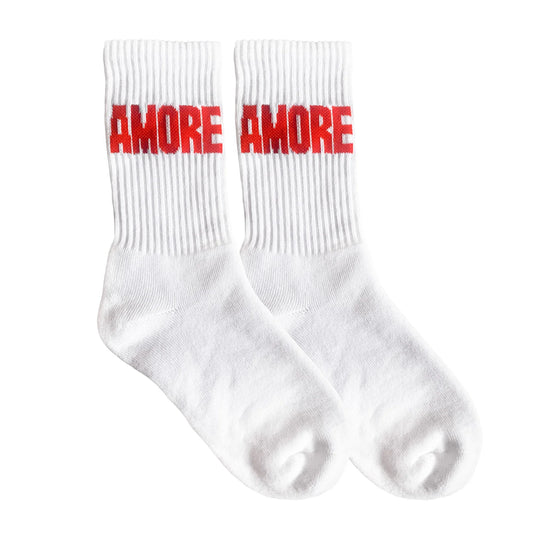 Socken AMORE, Farbe Rot/Weiß