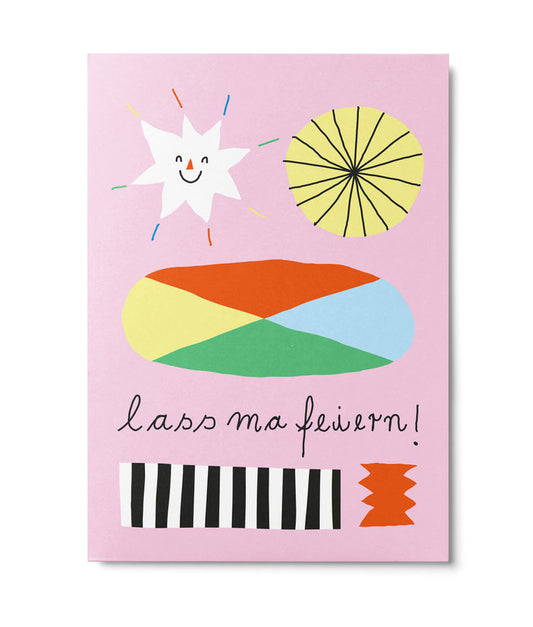 Postkarte ,lass ma feiern‘