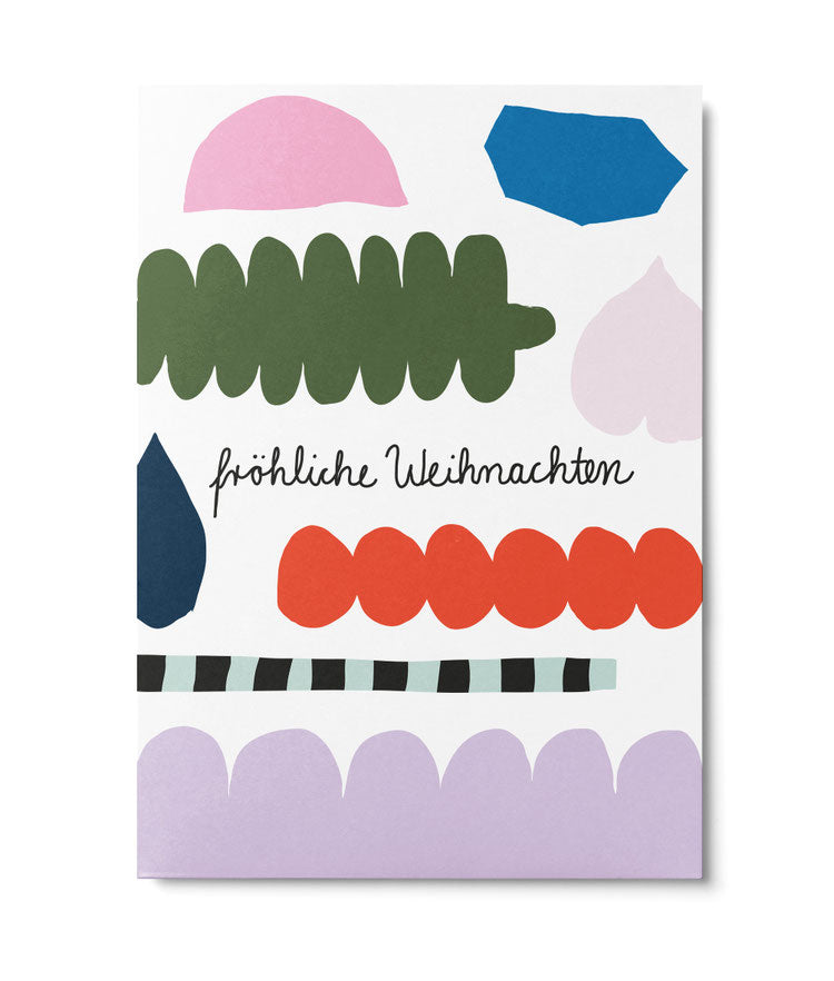 Postkarte ,Fröhliche Weihnachten‘ bunt