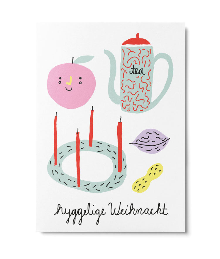 Postkarte ,hyggelige Weihnachten‘