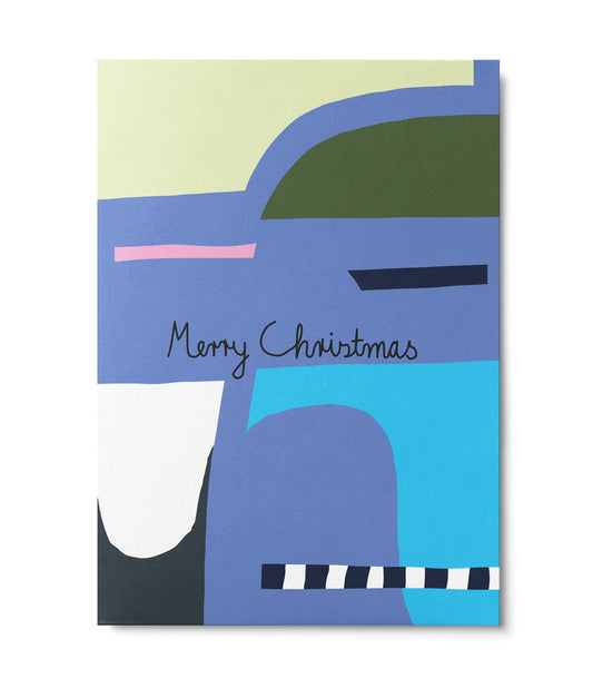Postkarte ,merry christmas‘ bunt