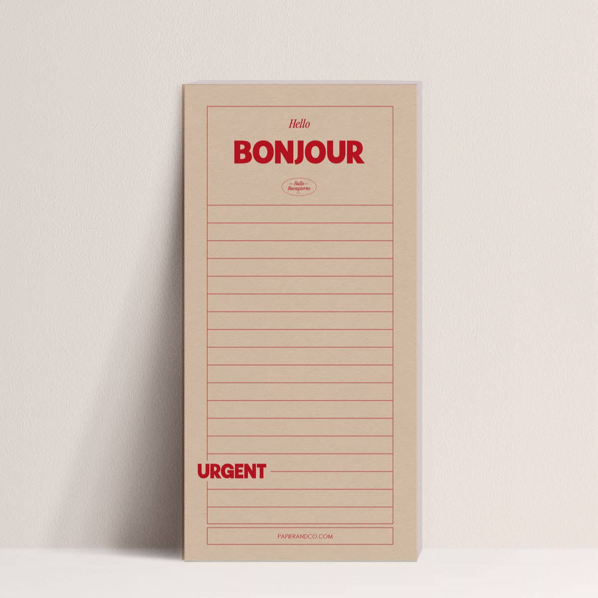 Notizblock - Bonjour