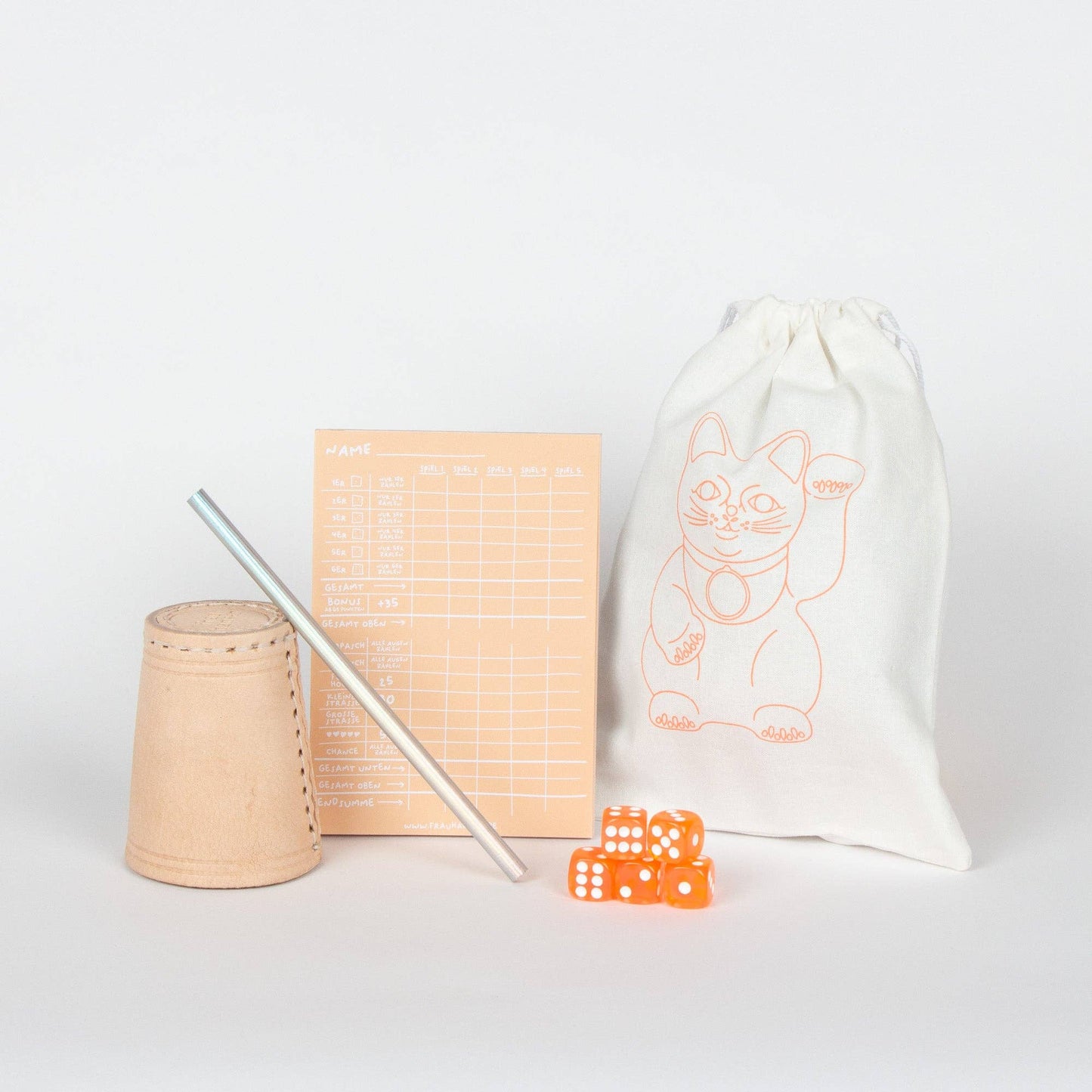 Würfelspiel PEACH 5er Set (VE 6 Stück)