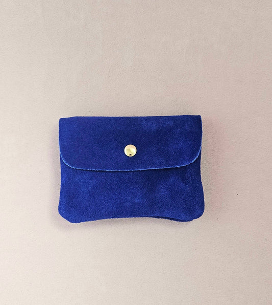 Geldbeutel/ Portemonnaie Wildleder ‚Kobalt‘