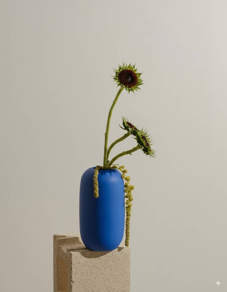 Dune 45 Vase – Kobaltblau – Blumen – Wohnkultur – NEU: Blau