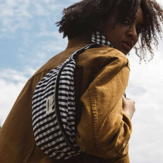 Vichy-Baumwollgürteltasche: Vichy schwarz