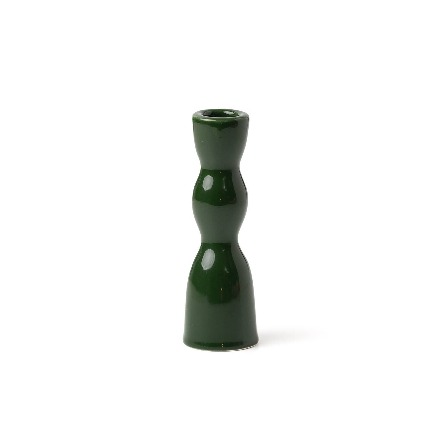 Wellen-Kerzenhalter - Niedrig: Olive