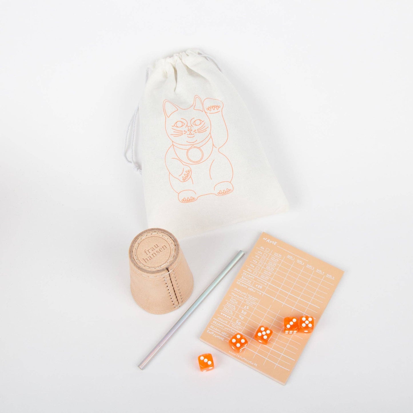 Würfelspiel PEACH 5er Set (VE 6 Stück)