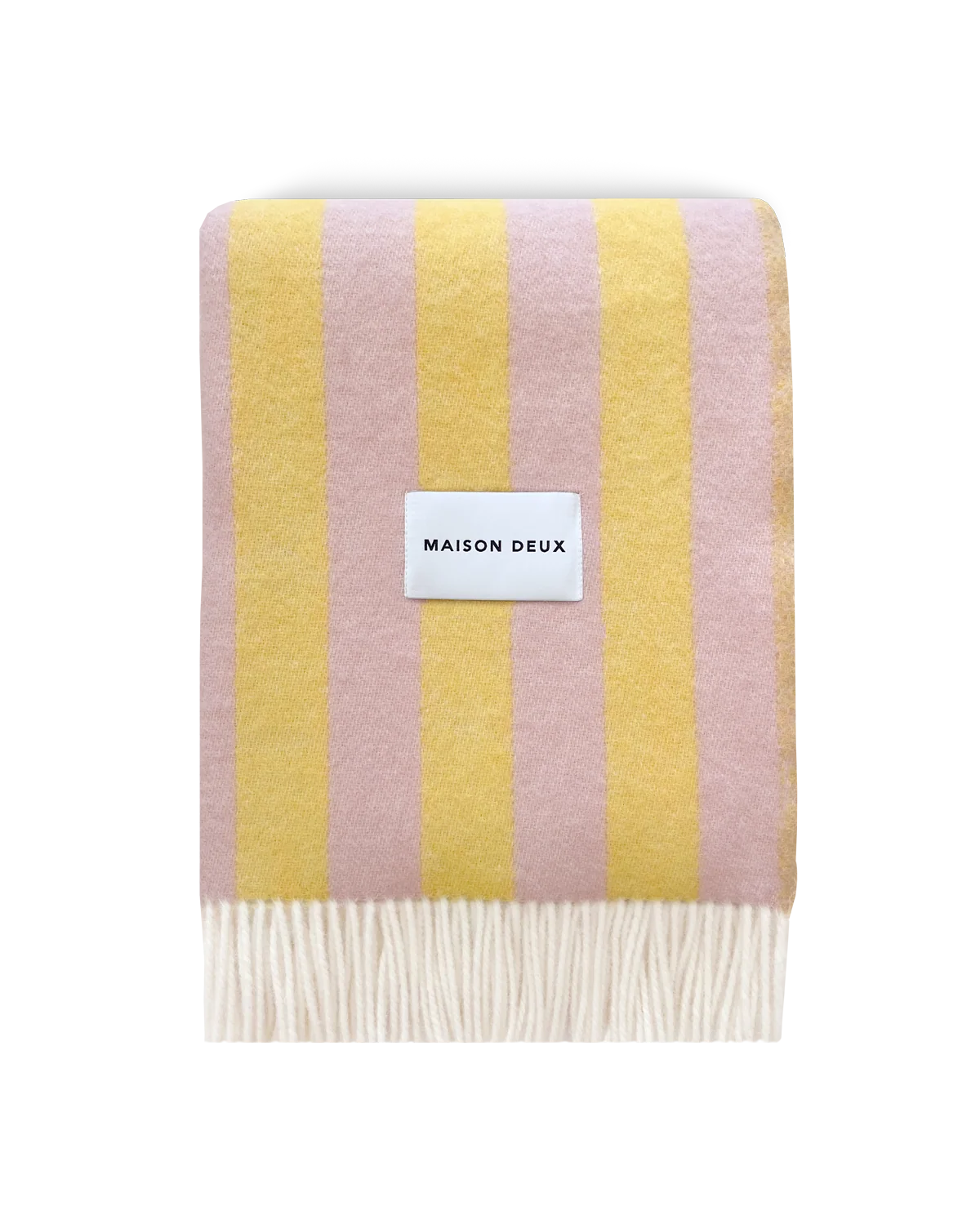 Wolldecke "Lines Blanket" Rosa/Gelb