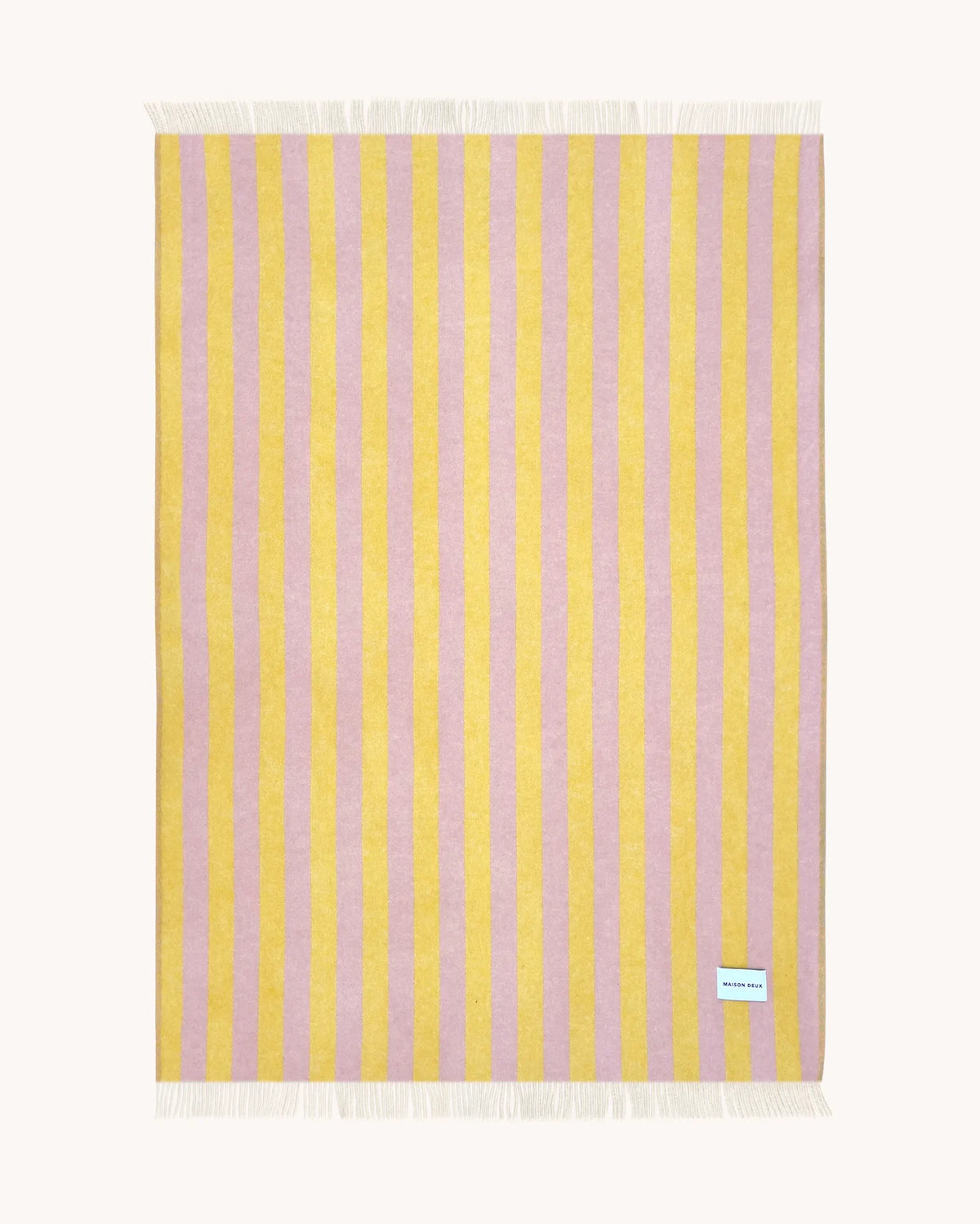 Wolldecke "Lines Blanket" Rosa/Gelb