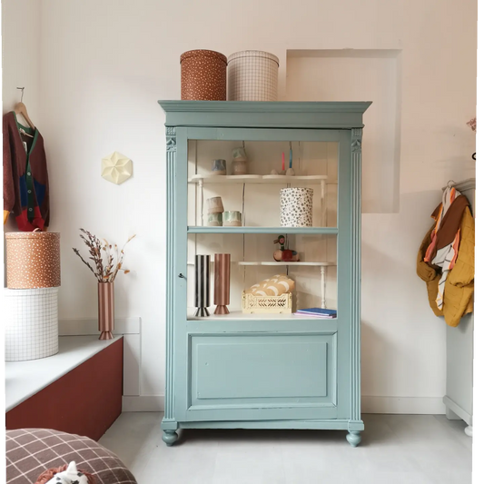 antike Vitrine in Lieblingsblau 💙